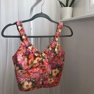 ZARA floral crop top